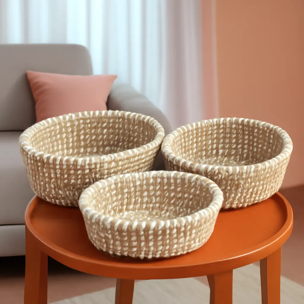 Eco Raffia Elegant Tray Set