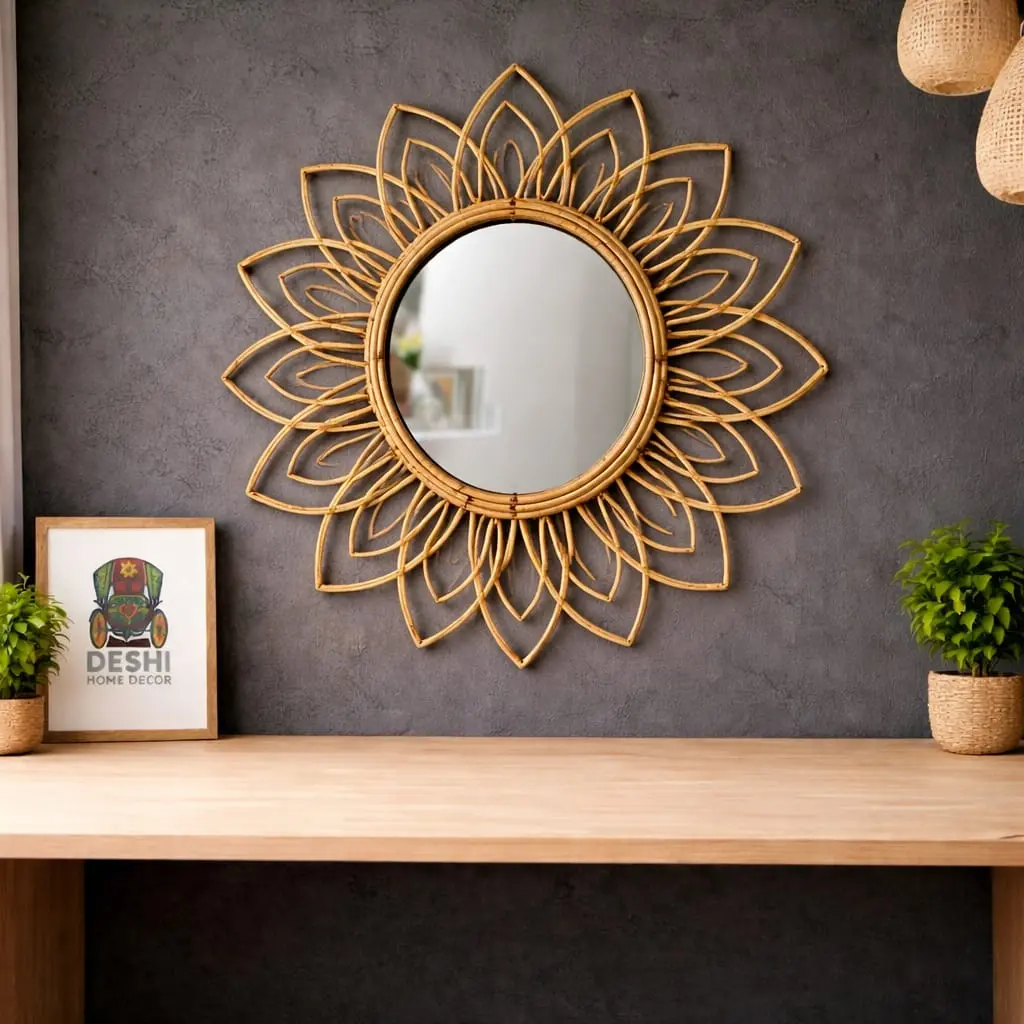 Golden Petals Mirror