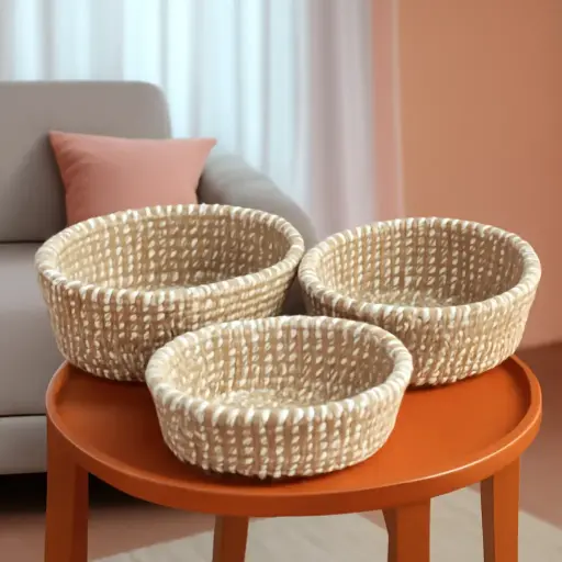 Eco Raffia Elegant Tray Set